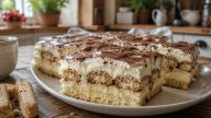 Kávové řezy se zakysanou smetanou a piškotem