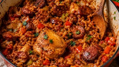 Kreolská jambalaya s kuřecím masem