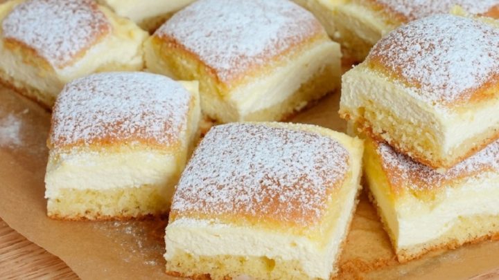 Mřížkovaný koláč na plech s tvarohem Mřížkovaný koláč na plech s tvarohem