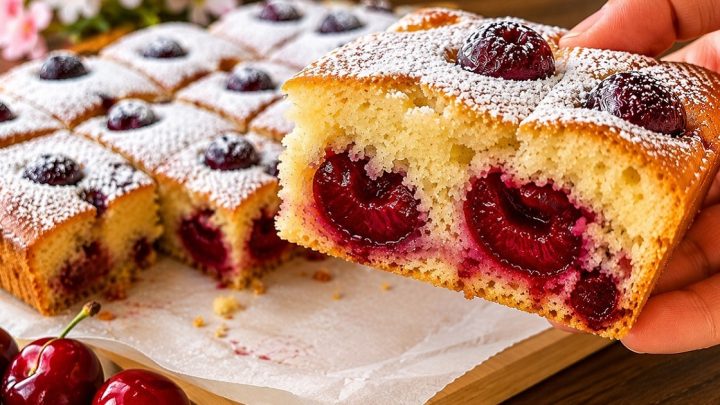 Nadýchaná třešňová bublanina s vanilkou