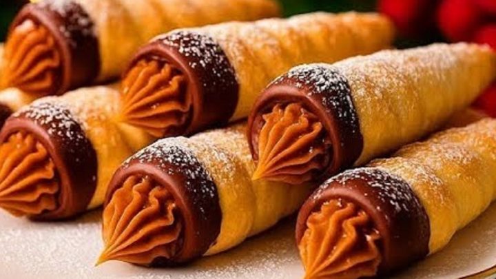 Karamelové kornoutky s čokoládou