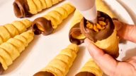 Karamelové kornoutky s čokoládou
