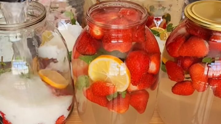 Jahodová limonáda na zimu s citronem