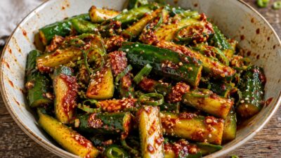 Asijský okurkový salát s chilli marinádou