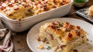 Bramborový gratin se slaninou a parmazánem