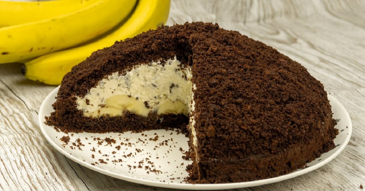 Domácí krtkův dort s banánem