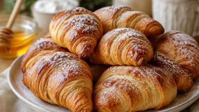 Domácí máslové croissanty s medem