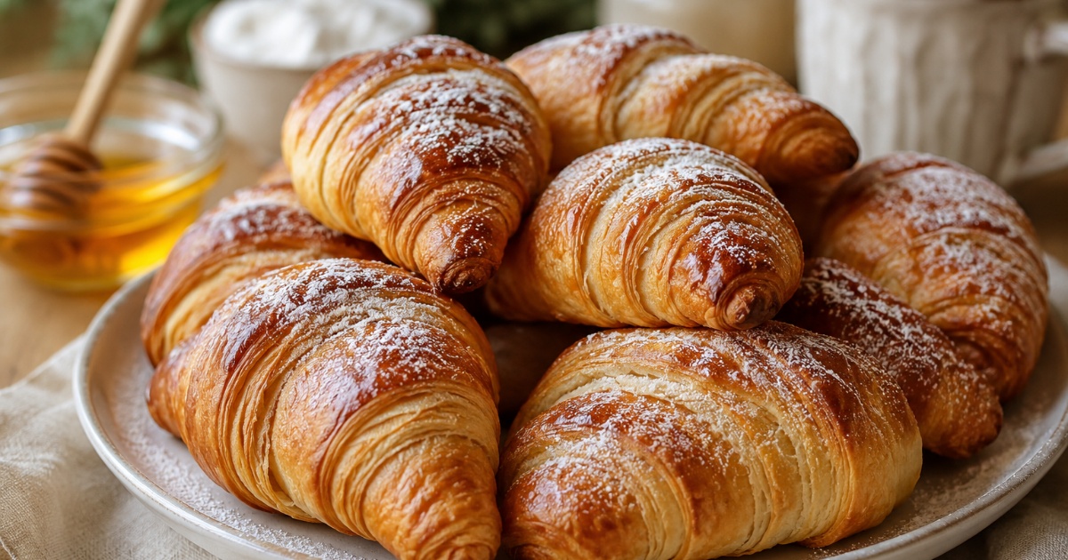 Domácí máslové croissanty s medem