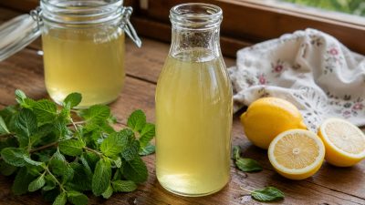 Domácí mátový sirup s citronem