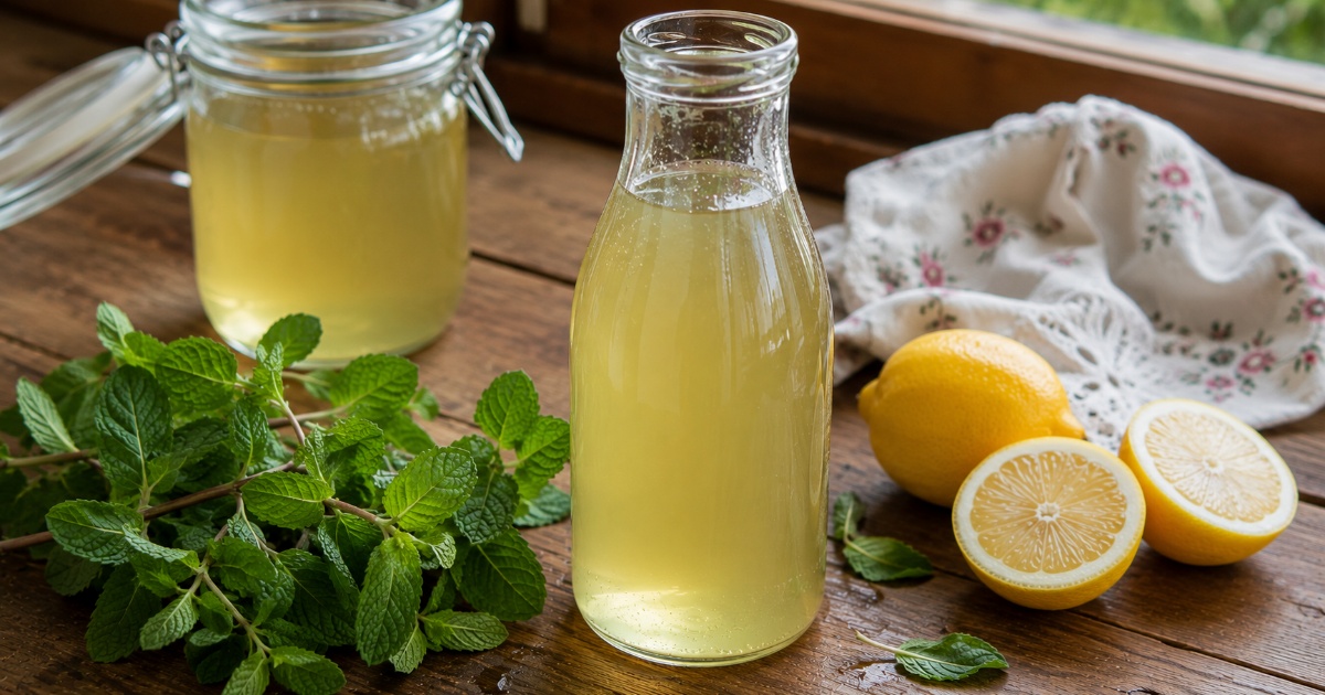 Domácí mátový sirup s citronem