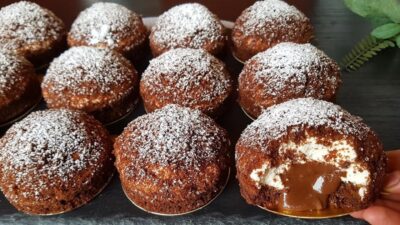 Kakaové mini dortíky s Nutellou