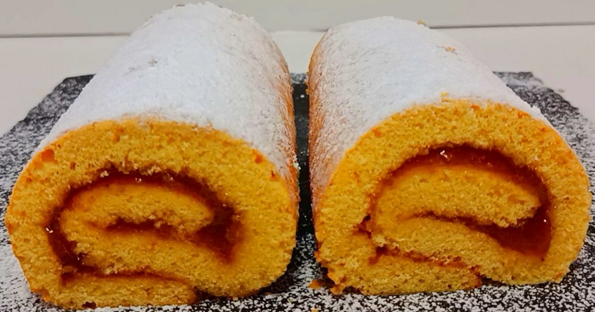 Klasická piškotová roláda s džemem