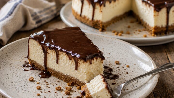 Krémový cheesecake s čokoládovou polevou