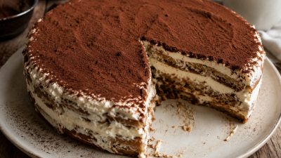 Nepečený tiramisu dort s mascarpone