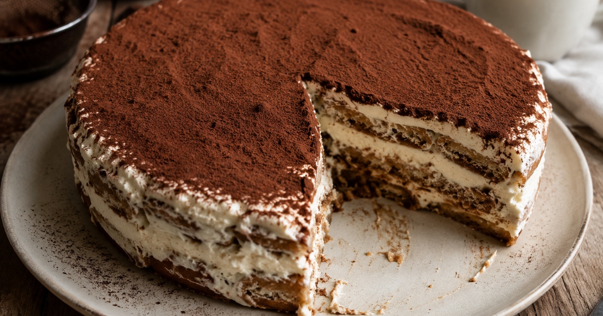 Nepečený tiramisu dort s mascarpone