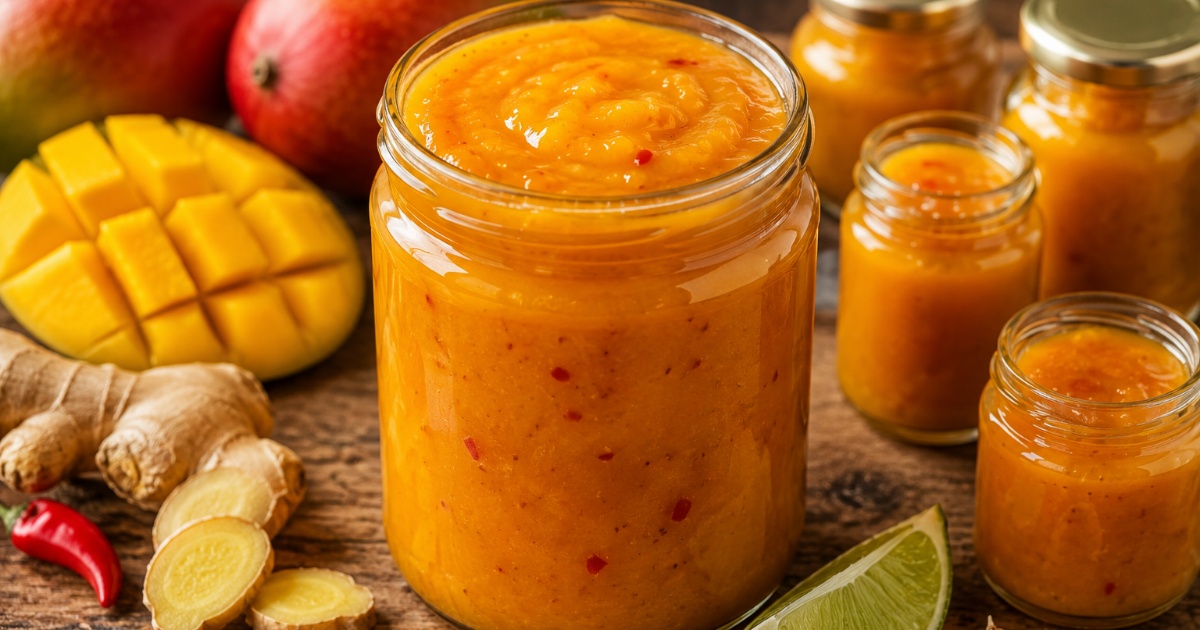 Pikantní mangový kečup s chilli a zázvorem