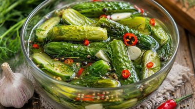 Pikantní nakládané okurky s chilli