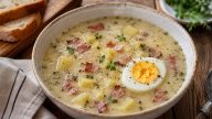 Polévka z podmáslí s bramborami a slaninou