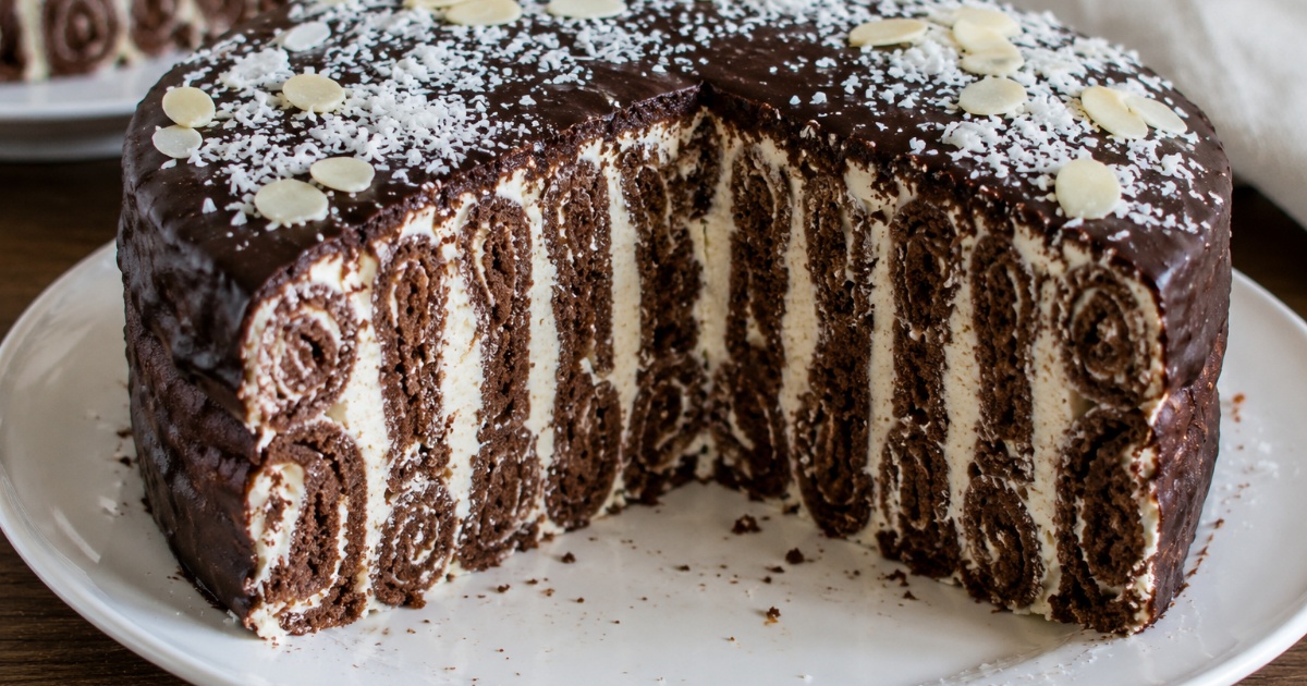 Roládový dort s mascarpone a čokoládou