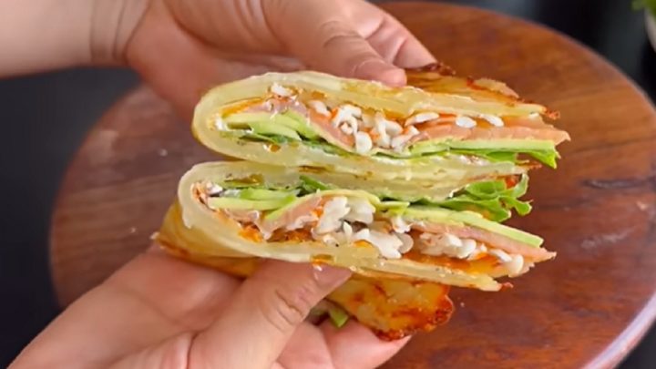 Bramborový wrap s uzeným lososem