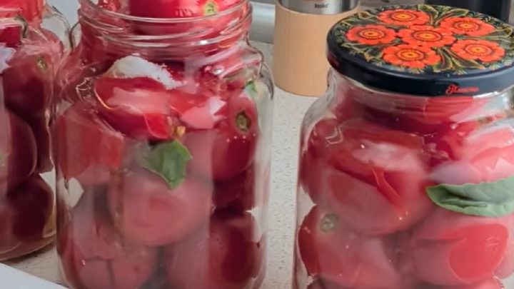 Rychlá zavařená rajčata s bazalkou