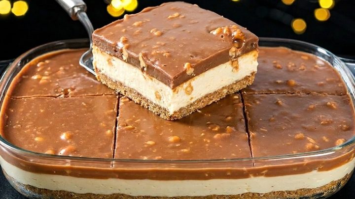 Rychlé Snickers řezy bez pečení Rychlé Snickers řezy bez pečení
