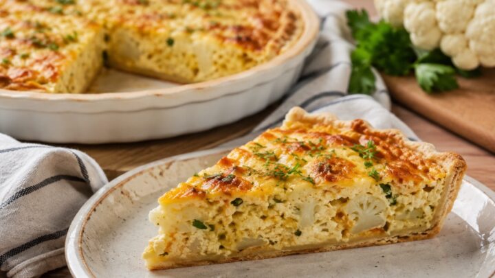 Květákový koláč s mozzarellou Květákový koláč s mozzarellou