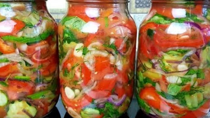 Zavařený gruzínský salát na zimu Zavařený gruzínský salát na zimu