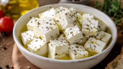 Domácí řecký Feta sýr s jogurtem