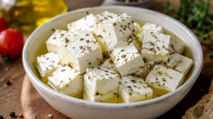 Domácí řecký Feta sýr s jogurtem