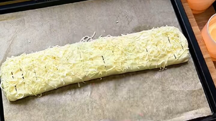 Pizza závin se šunkou a sýrem