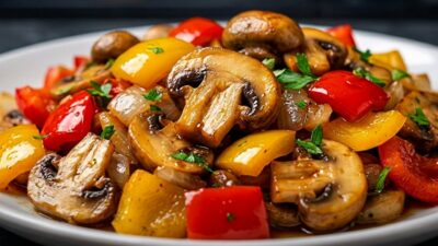 Restované žampiony se zeleninou
