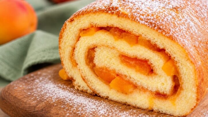 Rychlá obrácená meruňková roláda