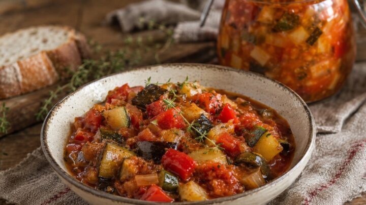 Zeleninová směs ratatouille na zimu Zeleninová směs ratatouille na zimu