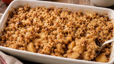 Jablečný crumble se skořicí a ořechy