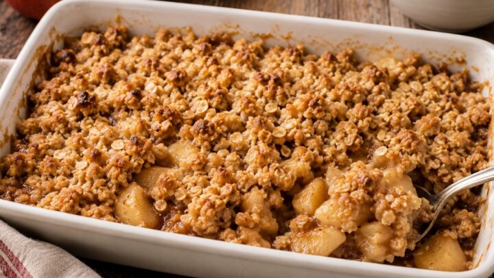 Jablečný crumble se skořicí a ořechy Jablečný crumble se skořicí a ořechy