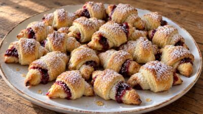 Křehké croissanty s ovocnou marmeládou