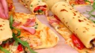 Líné palačinky se šunkou a mozzarellou