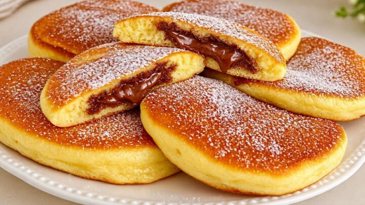 Jednoduché lívance plněné Nutellou Jednoduché lívance plněné Nutellou