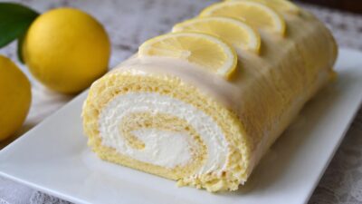 Nadýchaná citronová roláda s mascarpone