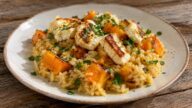 Rizoto s pečenou dýní Hokkaido a halloumi