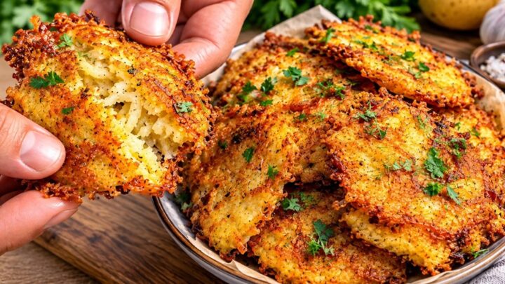 Bramboráky s parmezánem a česnekem Bramboráky s parmezánem a česnekem