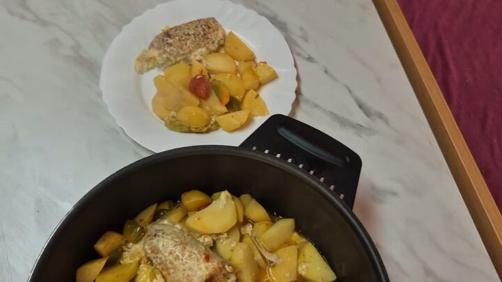 Plněná vepřová kapsa s bramborami